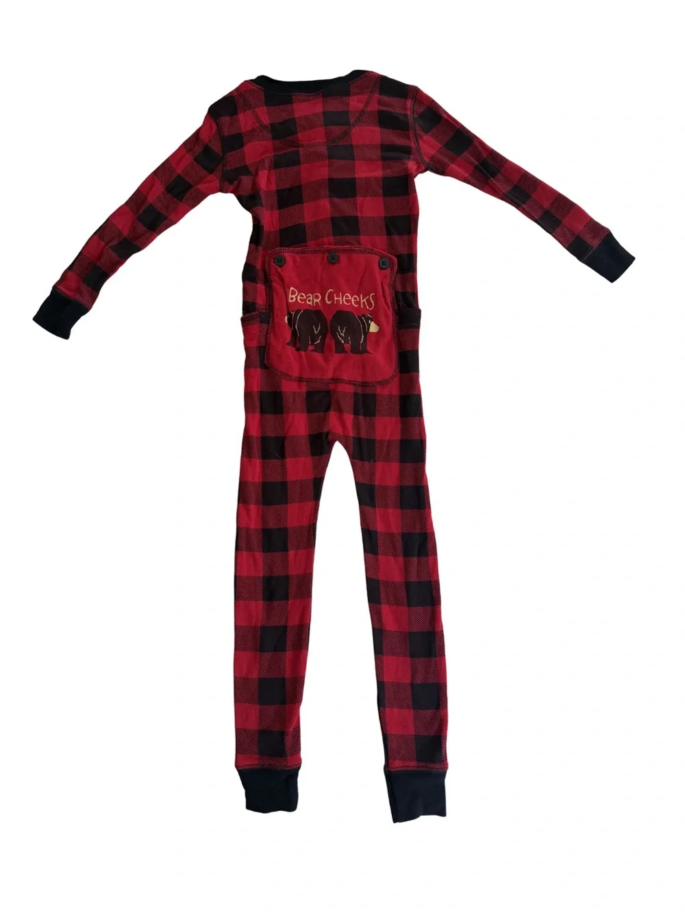 Lazy One Red and Black Buffalo Plaid Kids One-Piece Footie